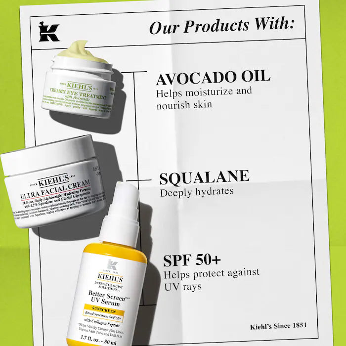 Kiehl's Since 1851 
Best Sellers Hydrate & Help Protect Skincare Set