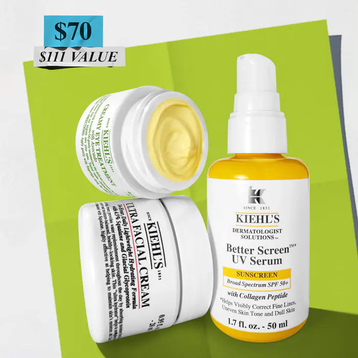 Kiehl's Since 1851 
Best Sellers Hydrate & Help Protect Skincare Set